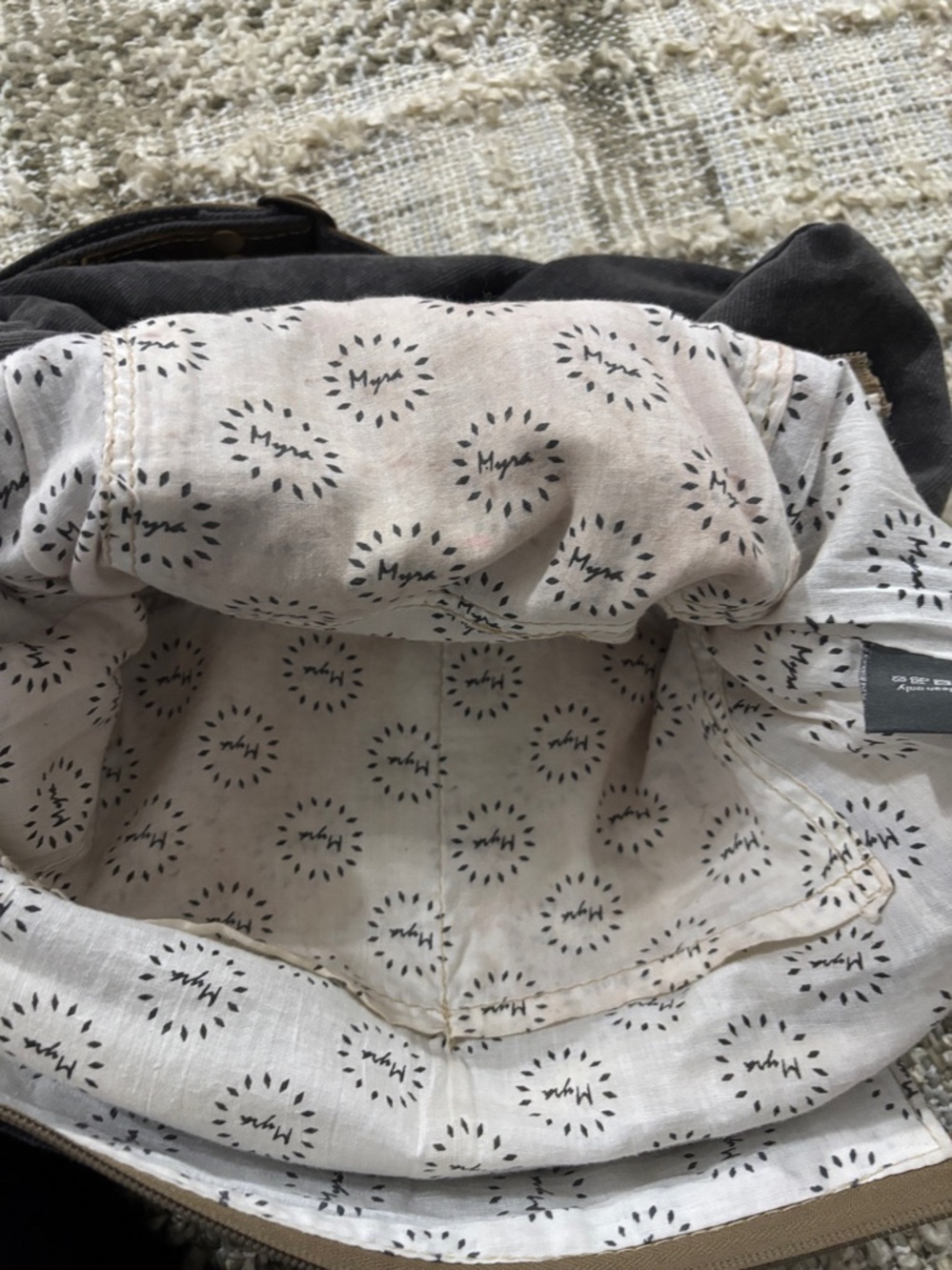 Myra Bag Woven Pattern Crossbody Bag with Cowhide Front Pocket - Picture 10 of 16